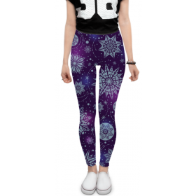 leggings с принтом Новогодние в Ульяновске, 80% полиэстер, 20% эластан | Эластичный пояс, зауженные к низу, низкая посадка | 