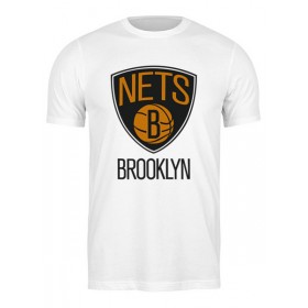 Мужская футболка с принтом Brooklyn Nets в Ульяновске,  |  | Тематика изображения на принте: 