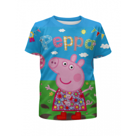 full_print_girl_tee с принтом Peppa Pig в Ульяновске,  |  | 