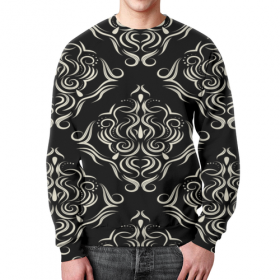 full_print_sweatshirt с принтом Черно белая роспись в Ульяновске,  |  | Тематика изображения на принте: 