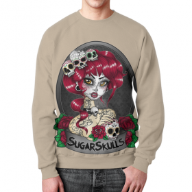 full_print_sweatshirt с принтом Sugar skull girl в Ульяновске,  |  | 