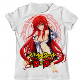 full_print_tee с принтом High School DxD в Ульяновске, Футболка с нанесением полноцветного изображения по всей поверхности может быть выполнена в двух вариантах - ХЛОПОК и СИНТЕТИКА. | Хлопок - ткань из 100% хлопка высшего качества пенье.  <br>Синтетика - ткань с высоким содержанием синтетического волокна (до 80%).  Материал хорошо тянется, имеет приятную на ощупь фактуру | 