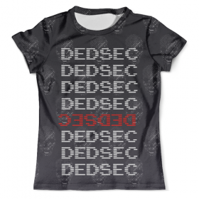 full_print_tee с принтом DEDSEC (Watch Dogs 2) в Ульяновске, Футболка с нанесением полноцветного изображения по всей поверхности может быть выполнена в двух вариантах - ХЛОПОК и СИНТЕТИКА. | Хлопок - ткань из 100% хлопка высшего качества пенье.  <br>Синтетика - ткань с высоким содержанием синтетического волокна (до 80%).  Материал хорошо тянется, имеет приятную на ощупь фактуру | Тематика изображения на принте: 