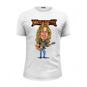 Мужская футболка Premium с принтом Megadeth в Ульяновске, Белый, черный, серый меланж, голубой: 100% хлопок, плотность 160 гр. Остальные цвета: 92% хлопок, 8% лайкра, плотность 170-180гр. |  | 