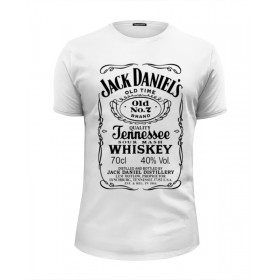 Мужская футболка Premium с принтом Jack Daniels в Ульяновске, Белый, черный, серый меланж, голубой: 100% хлопок, плотность 160 гр. Остальные цвета: 92% хлопок, 8% лайкра, плотность 170-180гр. |  | 